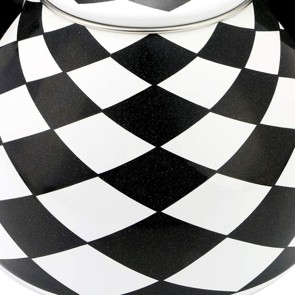 COPY - Whistling Tea Kettle for Stove Top Black Diamond Checher Decor Enamel on… - Picture 3 of 10